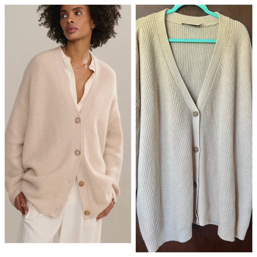 3X Jenni Kayne Cashmere Cocoon Cardigan in Oatmeal